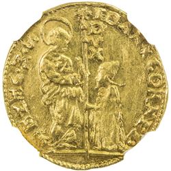 VENICE: Giovanni II Corner, 1709-1722, AV zecchino, ND. NGC MS62