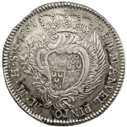 SOVEREIGN MILITARY ORDER OF MALTA: Emmanuel Pinto, 1741-1773, AR 30 tari, 1761. VF