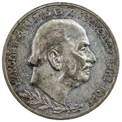 MONTENEGRO: Nicholas I, 1860-1918, AR 2 perpera, 1910. EF