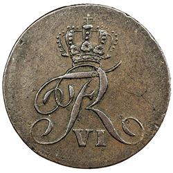 NORWAY: Frederik VI, 1808-1839, AE 4 skilling, 1809. VF-EF