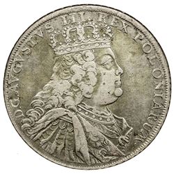 POLAND: Friedrich August III, 1733-1763, AR thaler, Leipzig, 1753-EDC. NGC VF30