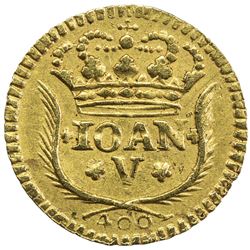 PORTUGAL: Joao V, 1706-1750, AV 400 reis, 1744. VF