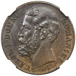 ROMANIA: Carol I, as Prince, 1866-1881, AE 2 bani, 1879-B. NGC MS62