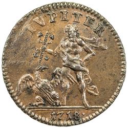 SWEDEN: Charles XII, 1697-1718, AE daler, 1718. AU