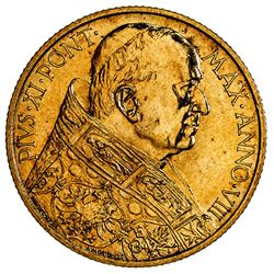 VATICAN: Pius XI, 1922-1939, AV 100 lire, 1929. UNC
