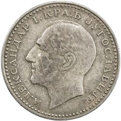 YUGOSLAVIA: Alexander I, 1921-1934, AR 50 dinara, 1932, no signature below head, VF-EF