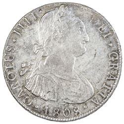BOLIVIA: Carlos IV, 1788-1808, AR 8 reales (27.02g), 1808-PTS. AU