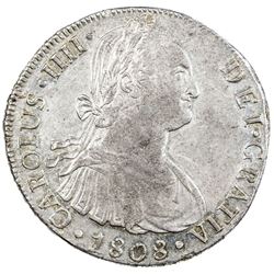BOLIVIA: Carlos IV, 1788-1808, AR 8 reales (26.96g), 1808-PTS, KM-73, assayer JP, AU