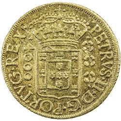 BRAZIL: Pedro II, 1683-1706, AV 4000 reis, 1697. EF