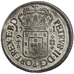 BRAZIL: Pedro II, 1683-1706, AR 640 reis, 1701-P. VF