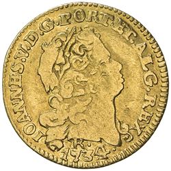 BRAZIL: Joao V, 1706-1750, AV 800 reis, 1734-R. F-VF