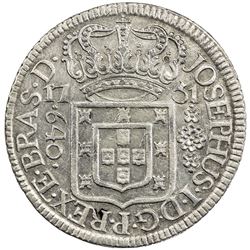 BRAZIL: Jose I, 1750-1777, AR 640 reis, 1751-R. EF