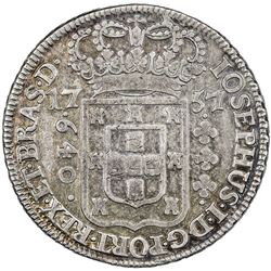 BRAZIL: Jose I, 1750-1777, AR 640 reis, 1757-B. VF