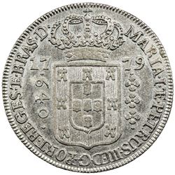 BRAZIL: Maria I and Pedro III, 1777-1786, AR 640 reis, 1779-B. VF
