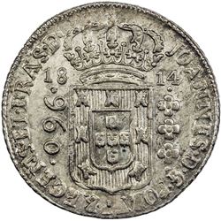 BRAZIL: Joao, as Prince Regent, 1799-1818, AR 960 reis, 1814-B. AU