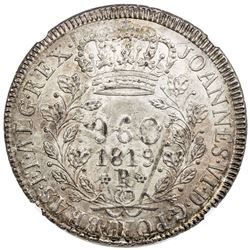 BRAZIL: Joao VI, 1816-1823, AR 960 reis, 1819-R. NGC MS63
