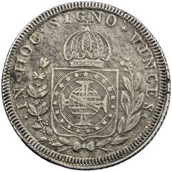 BRAZIL: Pedro I, 1822-1831, AR 960 reis, 1824-R. VF