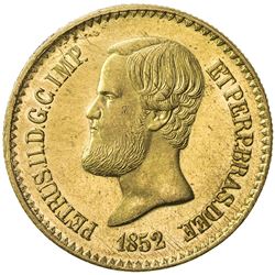 BRAZIL: Pedro II, 1831-1889, AV 20000 reis, 1852. UNC
