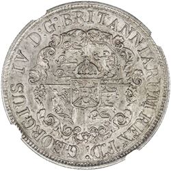 BRITISH WEST INDIES: George IV, 1820-1830, AR 1/2 dollar, 1822