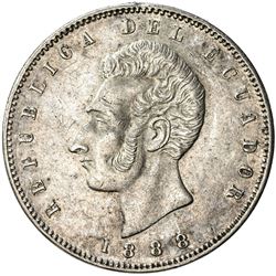 ECUADOR: AR sucre, Santiago, 1888. EF