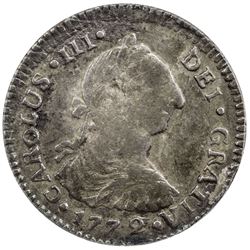 GUATEMALA: Carlos III, 1760-1788, AR real, 1772. ANACS VF30