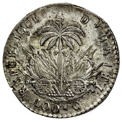 HAITI: Jean Pierre Boyer, President, 1818-1843, AR 100 centimes, AN 26 (1829). AU