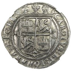 MEXICO: Carlos and Johanna, 1516-1556, AR 4 reales, ND-M (1542-55). NGC AU55