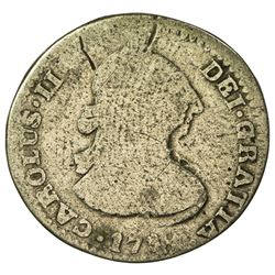 MEXICO: Carlos III, 1759-1788, AR real (2.44g), 1788-Mo. F