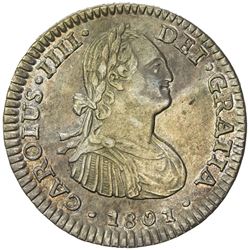 MEXICO: Carlos IV, 1788-1808, AR real, 1801-Mo. AU