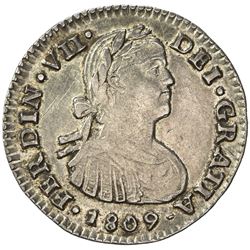 MEXICO: Fernando VII, 1808-1821, AR real, 1809-Mo. VF-EF