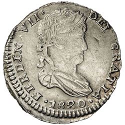 MEXICO: Fernando VII, 1808-1821, AR real, 1820-Z. EF