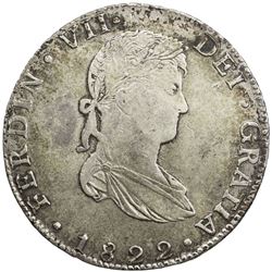 MEXICO: Fernando VII, 1808-1821, AR 8 reales, 1822-Go. VF