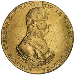 MEXICO: Augustin I Iturbide, 1822-1823, AV 8 scudos proclamation (35.34g), 1823. EF