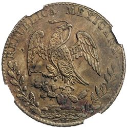 MEXICO: AE off-metal pattern 8 reales, 1829-Pi. NGC MS61