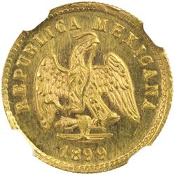 MEXICO: AV peso, 1899-Go. NGC MS66