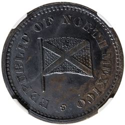 NORTH MEXICO: AE 2 centavos, 1890. NGC MS61