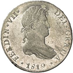 PERU: Fernando VII, 1808-1822, AR 8 reales, 1819. EF-AU