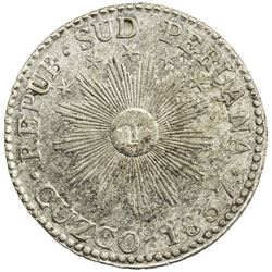 SOUTH PERU: AR 2 reales, 1837. EF