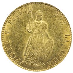 PERU: AV 4 escudos, 1855. NGC AU58