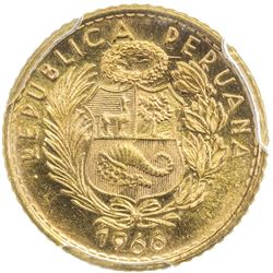 PERU: AV 5 soles, 1966. PCGS MS65
