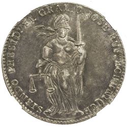 PERU: AR medal (27.4g), 1852. NGC AU50