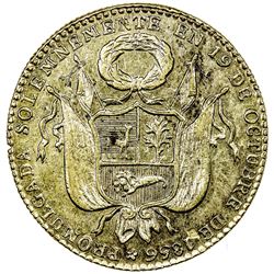 PERU: AV medal (14.43g), 1856. EF
