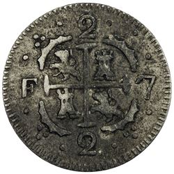 VENEZUELA: Ferdinand VII, 1808-1821, debased AR 2 reales (4.72g), Caracas, 1819. VF