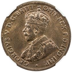 AUSTRALIA: George V, 1910-1936, 1/2 penny, 1922. NGC MS64