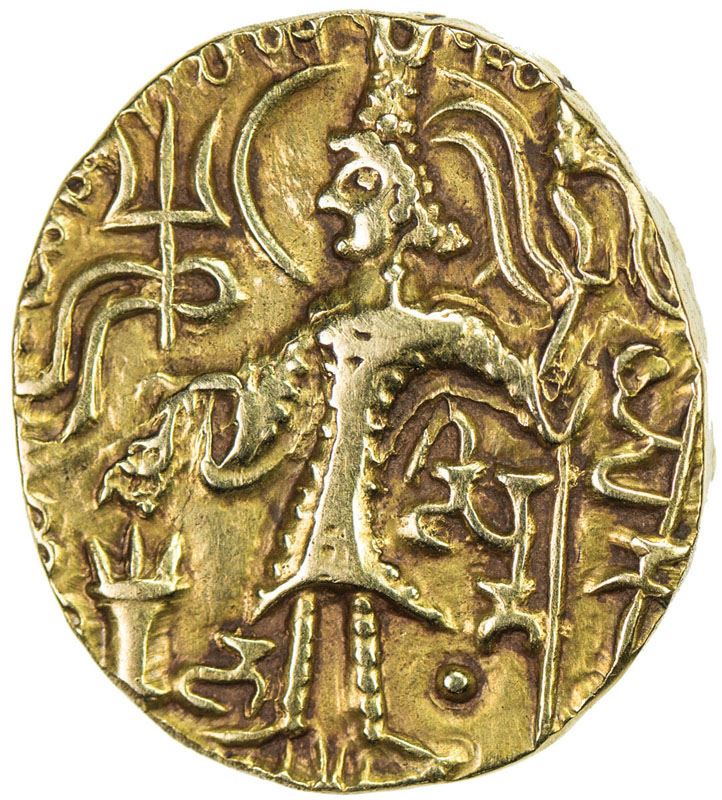 Kushan Empire. Shaka I. Ca. A.D. 325-345. AV dinar. Jammu-Kashmir Kushan Empire. Shaka I. Ca. A.D. 325-345. AV dinar. Jammu-Kashmir