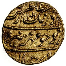 MUGHAL: Aurangzeb, 1158-1707, AV mohur (10.94g), Shahjahanabad, AH1106 year 38. UNC