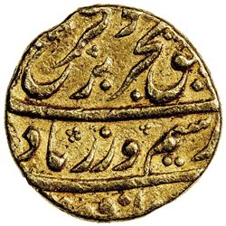 MUGHAL: Farrukhsiyar, 1713-1719, AV mohur (10.92g), Khujista Bunyad, year 3. EF