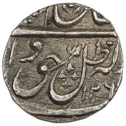 AWADH: Amjad Ali Shah, 1842-1847, AR 1/8 rupee (1.39g), Lucknow, AH126(8). EF
