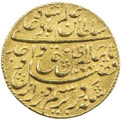 AWADH: Wajid Ali Shah, 1847-1856, AV ashrafi (10.69g), Lucknow, AH1264 year 2. VF-EF