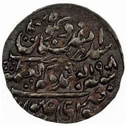 JAIPUR: Madho Singh II, 1880-1922, AE nazarana paisa (6.35g), Sawai Jaipur, 1908 year 29. AU